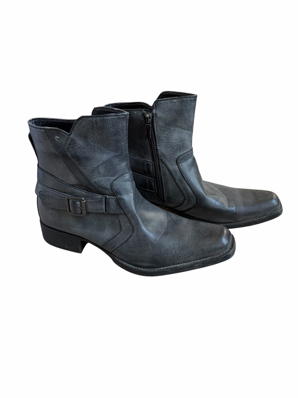 Rock & Republic Men’s Harness Square Toe Faux Leather Harness  Boots Size 13 EUC